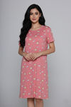 Zivame Farm Lore Knit Cotton Knee Length Nightdress - Pink Icing — thumbnail 2
